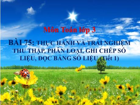 Bài giảng Toán Lớp 3 (Kết nối tri thức) - Chủ đề 14: Nhân chia trong phạm vi 100 000 - Bài 75: Thực hành và trải nghiệm thu thập, phân loại, ghi chép số liệu, đọc bảng số liệu (Tiết 1)