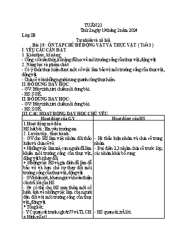 Kế hoạch bài dạy các môn Khối Tiểu học - Tuần 23 - Năm học 2023-2024 - Nguyễn Thị Yến Nhi