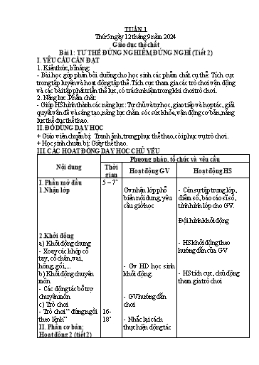 Kế hoạch bài dạy Lớp 1 - Tuần 1 (Thứ 5,6) - Năm học 2024-2025 - Trần Thị Thanh Hương