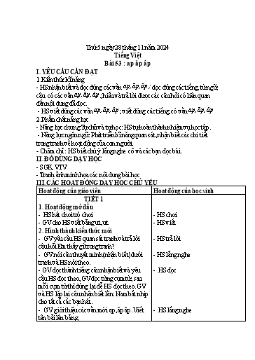 Kế hoạch bài dạy Lớp 1 - Tuần 12 (Thứ 5,6) - Năm học 2024-2025 - Nguyễn Thị Ánh Tuyết