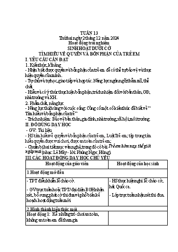 Kế hoạch bài dạy Lớp 1 - Tuần 13 (Thứ 2,3,4) - Năm học 2024-2025 - Trần Thị Thanh Hương