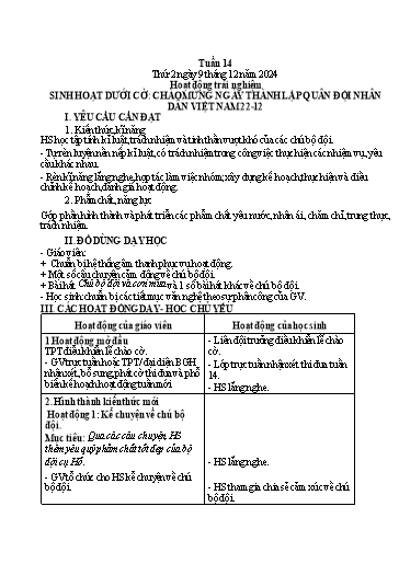 Kế hoạch bài dạy Lớp 1 - Tuần 14 (Thứ 2,3,4) - Năm học 2024-2025 - Trần Thị Thanh Hương