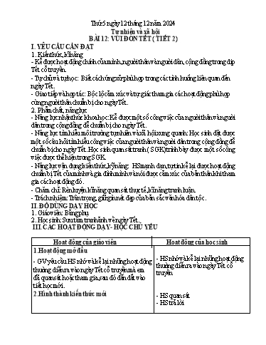 Kế hoạch bài dạy Lớp 1 - Tuần 14 (Thứ 5,6) - Năm học 2024-2025 - Nguyễn Thị Ánh Tuyết