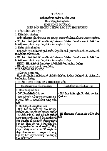 Kế hoạch bài dạy Lớp 1 - Tuần 15 (Thứ 2,3) - Năm học 2024-2025 - Trần Thị Hồng Thúy