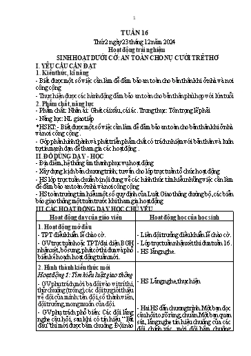 Kế hoạch bài dạy Lớp 1 - Tuần 16 (Thứ 2,3) - Năm học 2024-2025 - Trần Thị Hồng Thúy