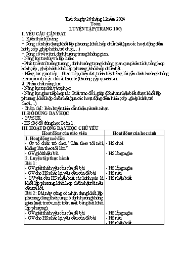 Kế hoạch bài dạy Lớp 1 - Tuần 16 (Thứ 5,6) - Năm học 2024-2025 - Trần Thị Thanh Hương