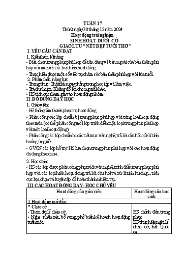 Kế hoạch bài dạy Lớp 1 - Tuần 17 (Thứ 2,3) - Năm học 2024-2025 - Trần Thị Thanh Hương