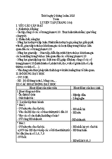 Kế hoạch bài dạy Lớp 1 - Tuần 17 (Thứ 5,6) - Năm học 2024-2025 - Trần Thị Thanh Hương