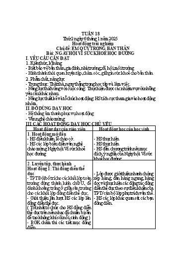 Kế hoạch bài dạy Lớp 1 - Tuần 18 (Thứ 2,3,4) - Năm học 2024-2025 - Nguyễn Thị Ánh Tuyết