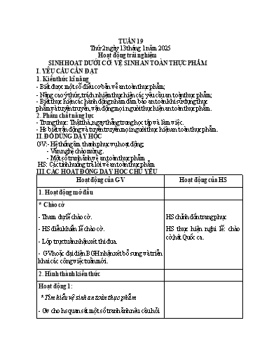 Kế hoạch bài dạy Lớp 1 - Tuần 19 (Thứ 2,3,4) - Năm học 2024-2025 - Nguyễn Thị Ánh Tuyết