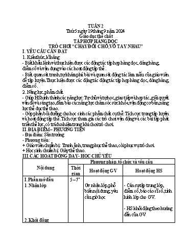 Kế hoạch bài dạy Lớp 1 - Tuần 2 (Thứ 5,6) - Năm học 2024-2025 - Trần Thị Thanh Hương