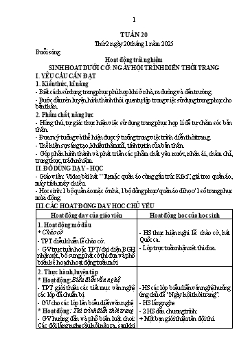 Kế hoạch bài dạy Lớp 1 - Tuần 20 (Thứ 2,3) - Năm học 2024-2025 - Nguyễn Thị Thanh Hiền