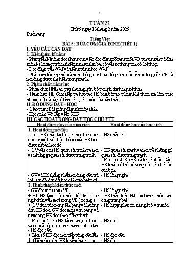 Kế hoạch bài dạy Lớp 1 - Tuần 22 (Thứ 5,6) - Năm học 2024-2025 - Nguyễn Thị Thanh Hiền