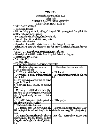Kế hoạch bài dạy Lớp 1 - Tuần 23 (Thứ 5,6) - Năm học 2024-2025 - Trần Thị Hồng Thúy