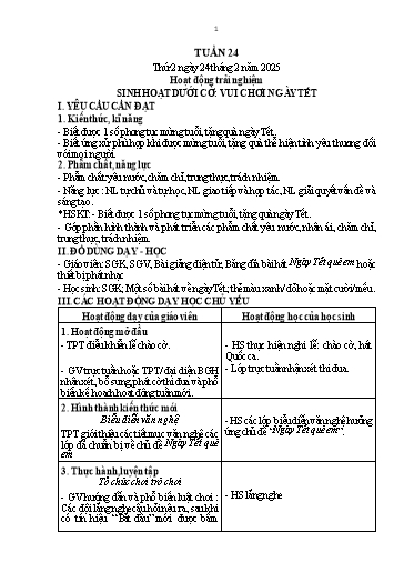Kế hoạch bài dạy Lớp 1 - Tuần 24 (Thứ 2,3) - Năm học 2024-2025 - Trần Thị Hồng Thúy