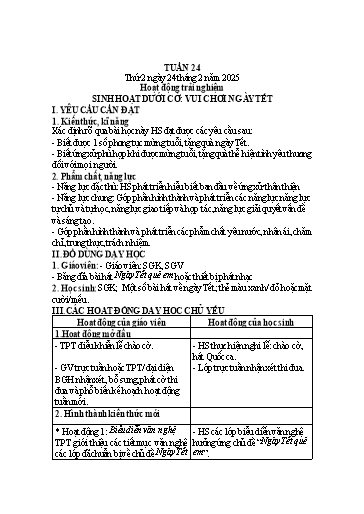 Kế hoạch bài dạy Lớp 1 - Tuần 24 (Thứ 2,3,4) - Năm học 2024-2025 - Nguyễn Thị Ánh Tuyết