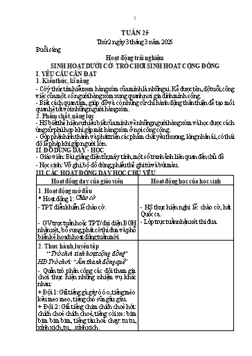 Kế hoạch bài dạy Lớp 1 - Tuần 25 (Thứ 2,3,4) - Năm học 2024-2025 - Nguyễn Thị Thanh Hiền