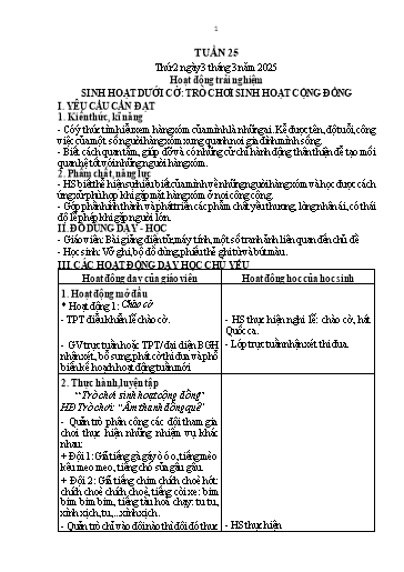 Kế hoạch bài dạy Lớp 1 - Tuần 25 (Thứ 2,3,4) - Năm học 2024-2025 - Trần Thị Thanh Hương