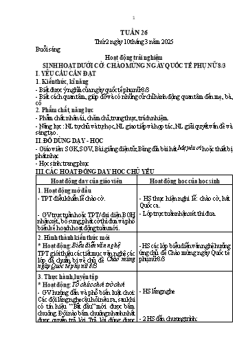 Kế hoạch bài dạy Lớp 1 - Tuần 26 (Thứ 2,3,4) - Năm học 2024-2025 - Nguyễn Thị Thanh Hiền