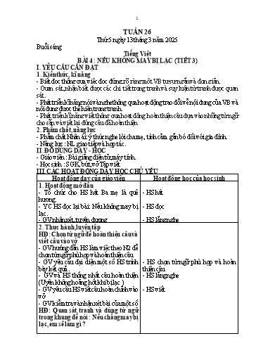 Kế hoạch bài dạy Lớp 1 - Tuần 26 (Thứ 5,6) - Năm học 2024-2025 - Nguyễn Thị Thanh Hiền