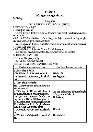Kế hoạch bài dạy Lớp 1 - Tuần 27 (Thứ 5,6) - Năm học 2024-2025 - Nguyễn Thị Thanh Hiền