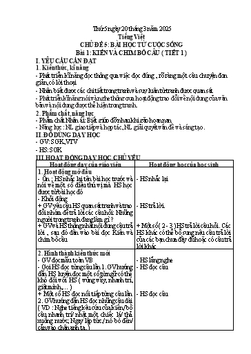 Kế hoạch bài dạy Lớp 1 - Tuần 27 (Thứ 5,6) - Năm học 2024-2025 - Trần Thị Thanh Hương
