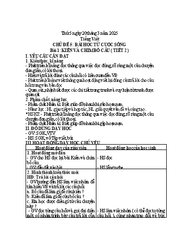 Kế hoạch bài dạy Lớp 1 - Tuần 27 (Thứ 5,6) - Năm học 2024-2025 - Trần Thị Hồng Thúy