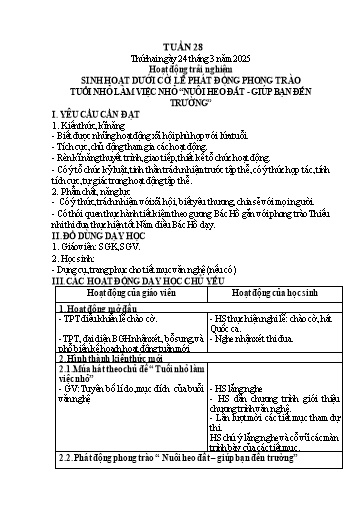 Kế hoạch bài dạy Lớp 1 - Tuần 28 (Thứ 2,3,4) - Năm học 2024-2025 - Trần Thị Thanh Hương
