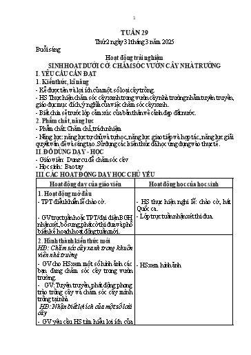 Kế hoạch bài dạy Lớp 1 - Tuần 29 (Thứ 2,3,4) - Năm học 2024-2025 - Nguyễn Thị Thanh Hiền