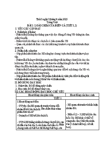 Kế hoạch bài dạy Lớp 1 - Tuần 29 (Thứ 5,6) - Năm học 2024-2025 - Nguyễn Thị Ánh Tuyết