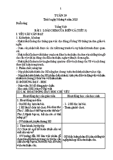 Kế hoạch bài dạy Lớp 1 - Tuần 29 (Thứ 5,6) - Năm học 2024-2025 - Nguyễn Thị Thanh Hiền