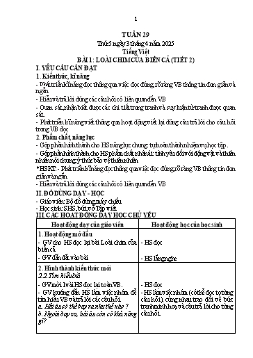 Kế hoạch bài dạy Lớp 1 - Tuần 29 (Thứ 5,6) - Năm học 2024-2025 - Trần Thị Hồng Thúy