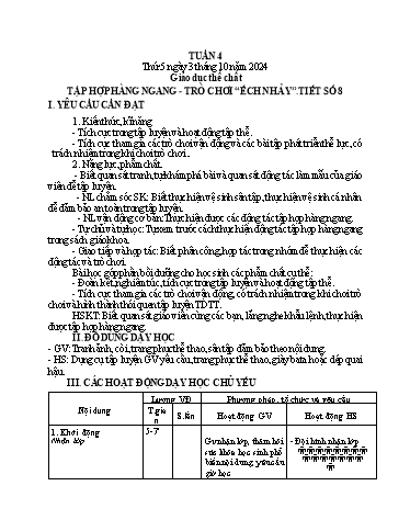 Kế hoạch bài dạy Lớp 1 - Tuần 4 (Thứ 5,6) - Năm học 2024-2025 - Trần Thị Thanh Hương