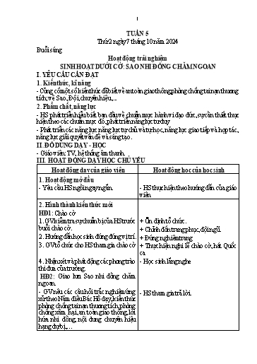 Kế hoạch bài dạy Lớp 1 - Tuần 5 (Thứ 2,3) - Năm học 2024-2025 - Nguyễn Thị Thanh Hiền