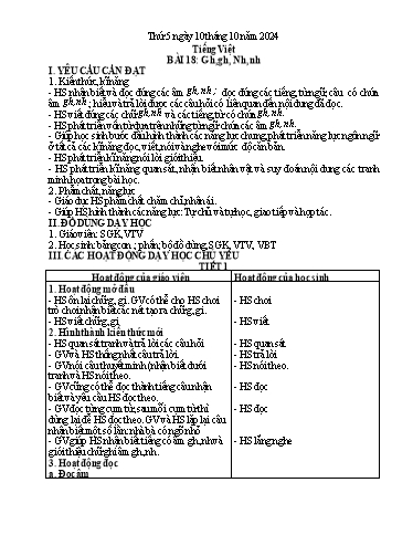 Kế hoạch bài dạy Lớp 1 - Tuần 6 (Thứ 5,6) - Năm học 2024-2025 - Nguyễn Thị Ánh Tuyết