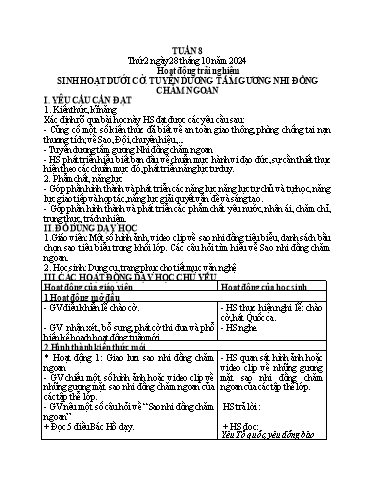 Kế hoạch bài dạy Lớp 1 - Tuần 8 (Thứ 2,3,4) - Năm học 2024-2025 - Nguyễn Thị Ánh Tuyết